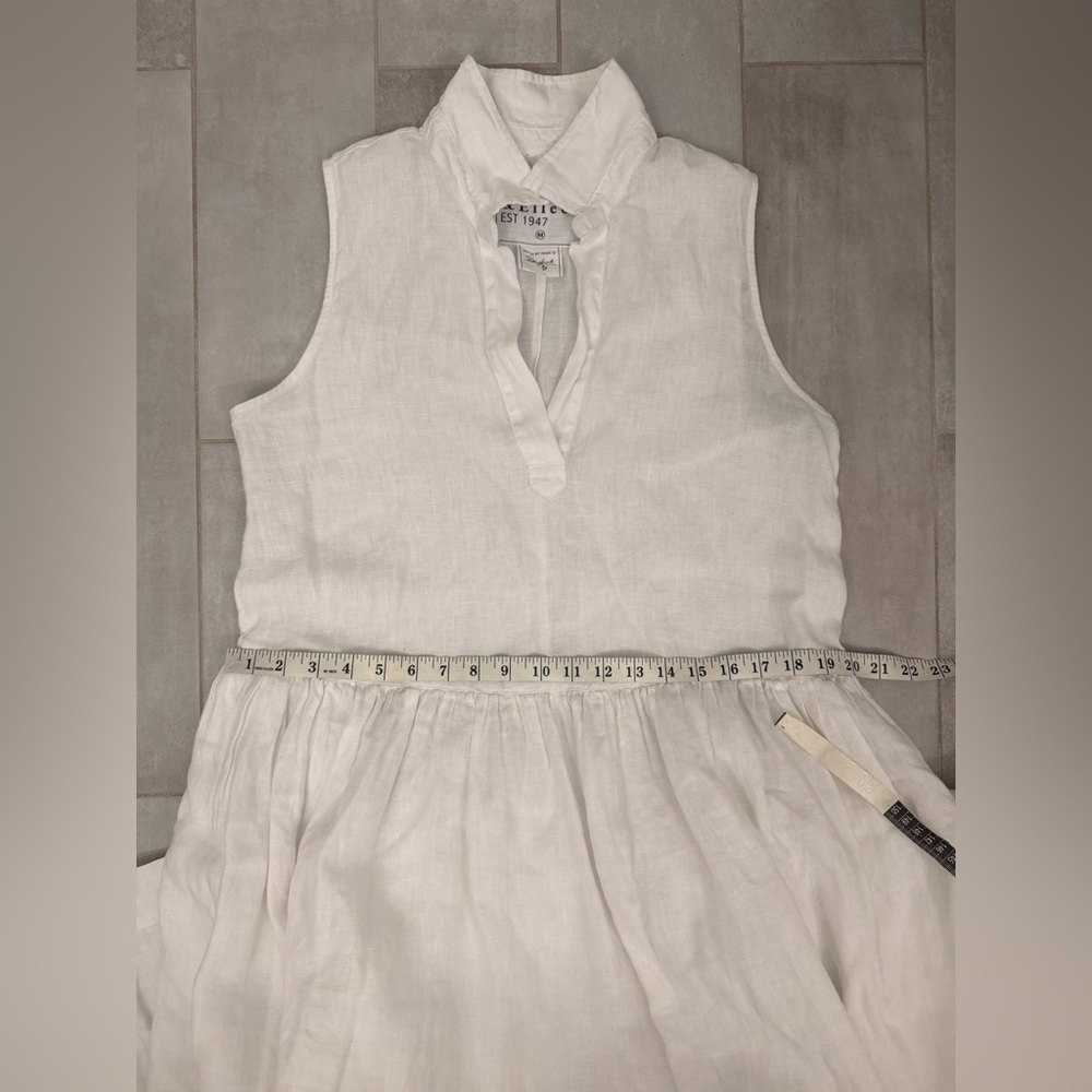 Frank & Eileen Daphne Maxi Sleeveless Linen V-Neck Dress White Size Medium - Picture 8 of 9